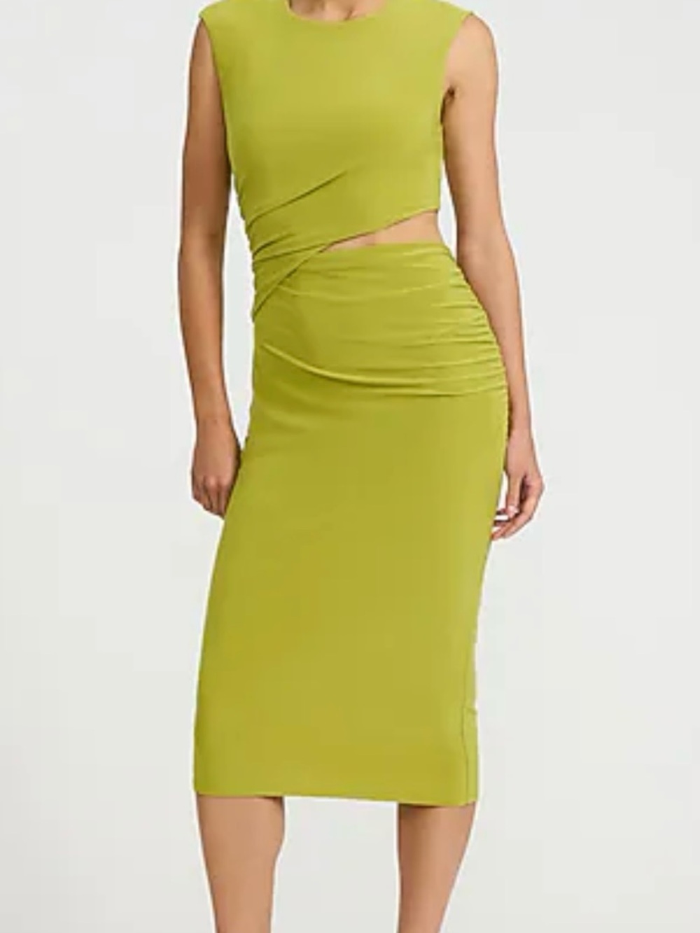 Express Lime Green Cutout Midi Dress